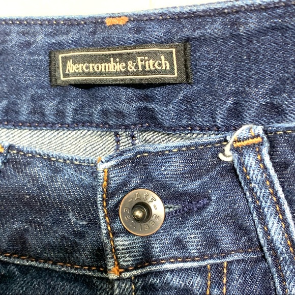 Abercrombie and Fitch Dark Blue Low Rise Button Fly Distress Jean Short Size 26 - Picture 3 of 12
